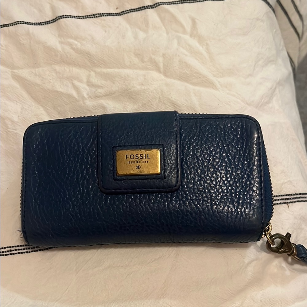 Fossil Midnight Blue Leather Wallet